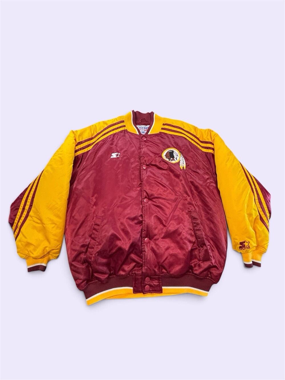 Vintage Starter Washington Redskins NFL Pro Line Satin Jacket XL Burgundy Gold